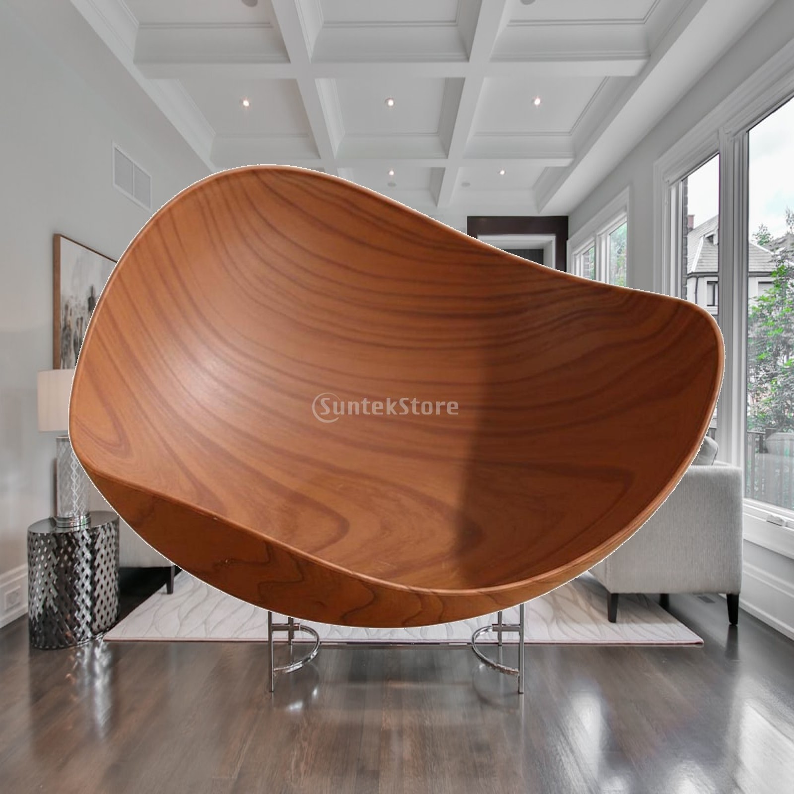 Dried Fruit - Wood Grain Plastic Fruit Platter Bowl