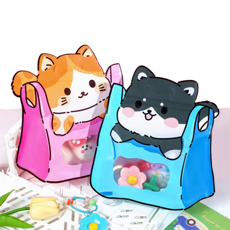 Chocolate Snack - Cartoon Self-Sealing Snack Bags Frosted Window