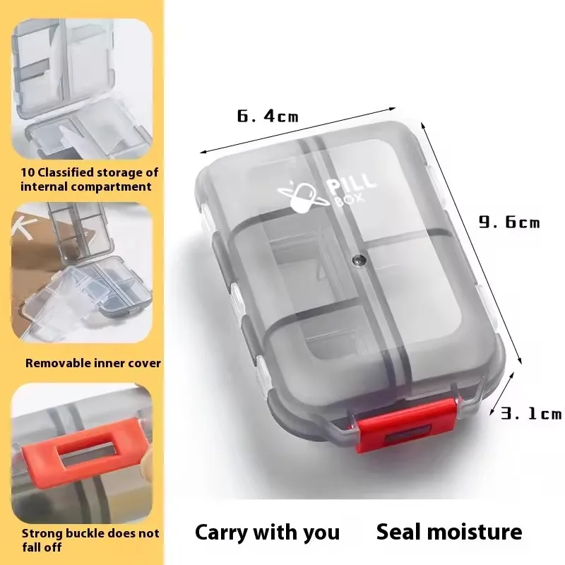 10 Compartments Travel Pill Or - Seaweed Snack recension och pris
