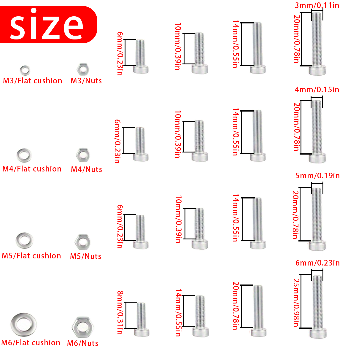670 PCS Stainless Steel Hexago - Nuts Mix recension och pris