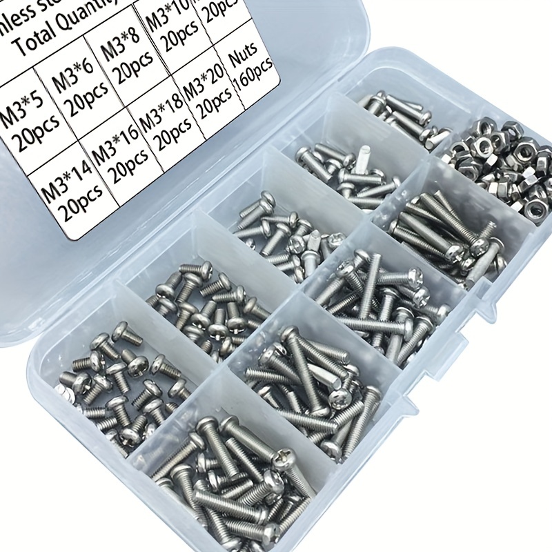 340pcs M3 Stainless Steel Phil - Nuts Mix recension och pris