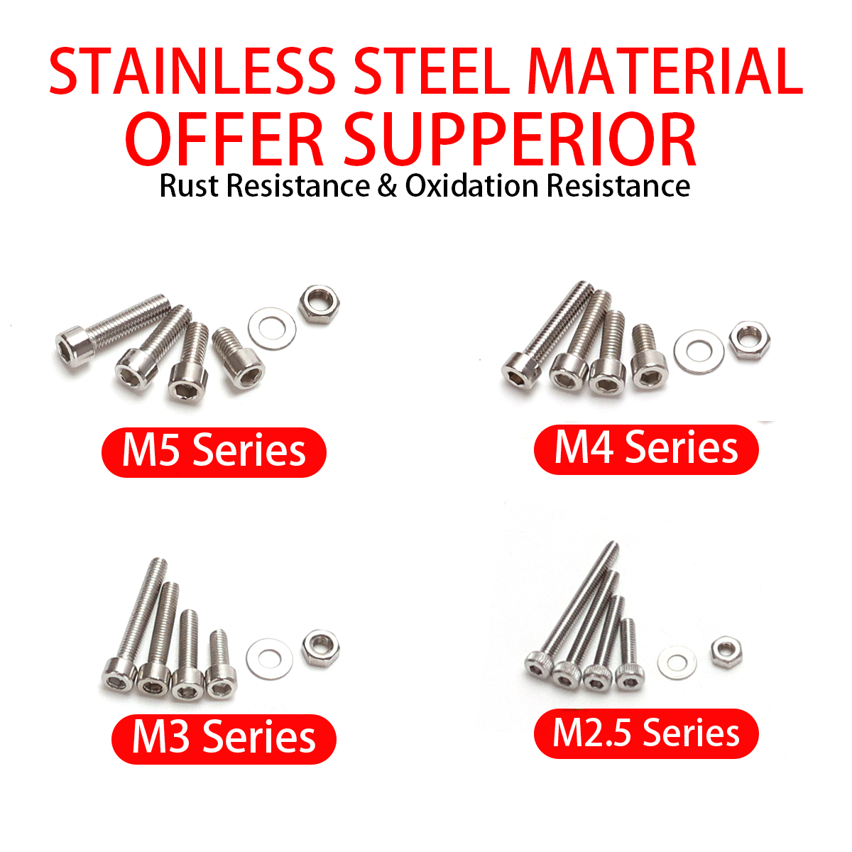880 pcs Stainless Steel Intern - Nuts Mix recension och pris