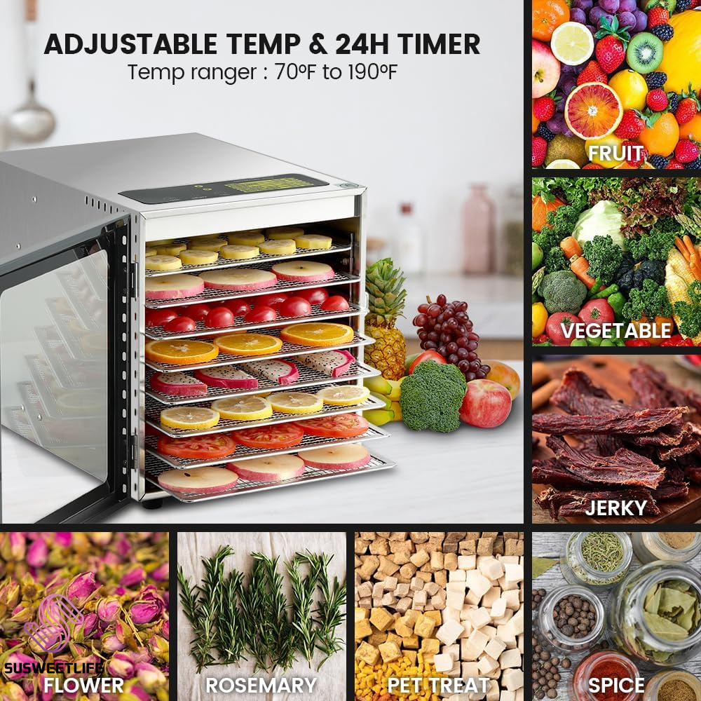 Large Capacity 8-Tray Food Deh - Healthy Snacks Food recension och pris
