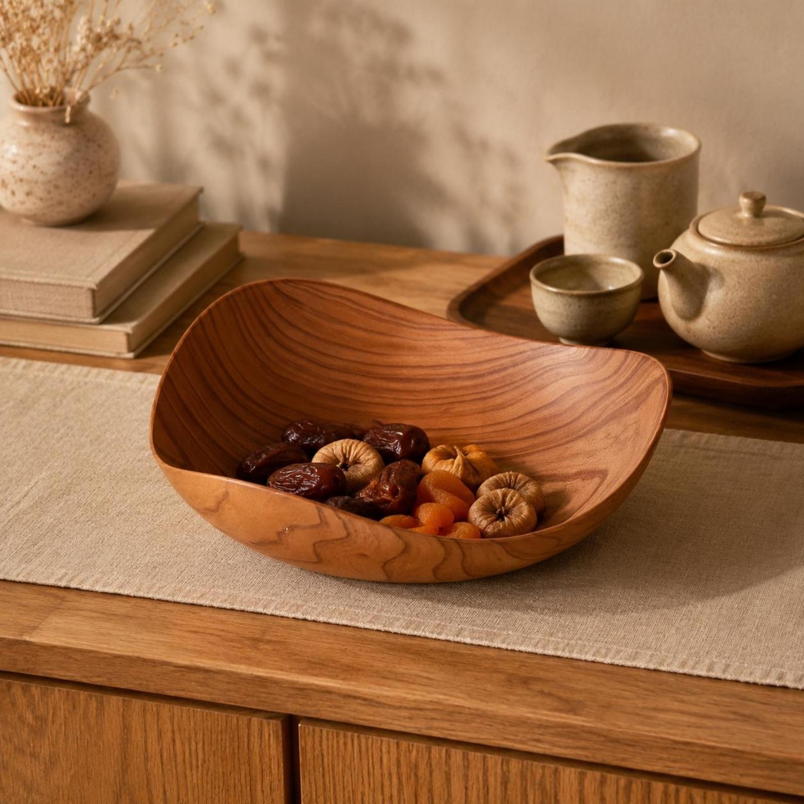 Wood Grain Plastic Fruit Platt - Dried Fruit recension och pris