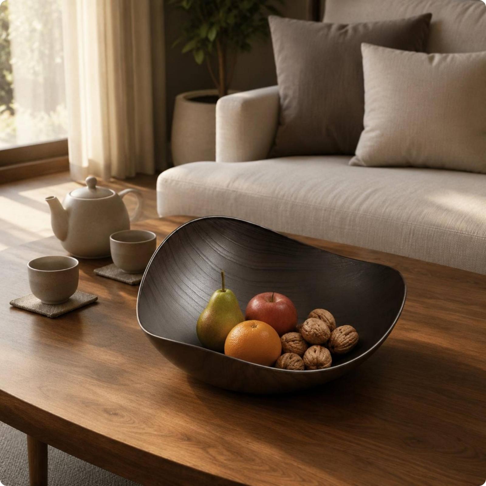 Wood Grain Plastic Fruit Platt - Dried Fruit recension och pris
