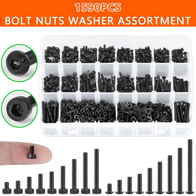 1590PCS M3 Screw Assortment Ki - Nuts Mix recension och pris