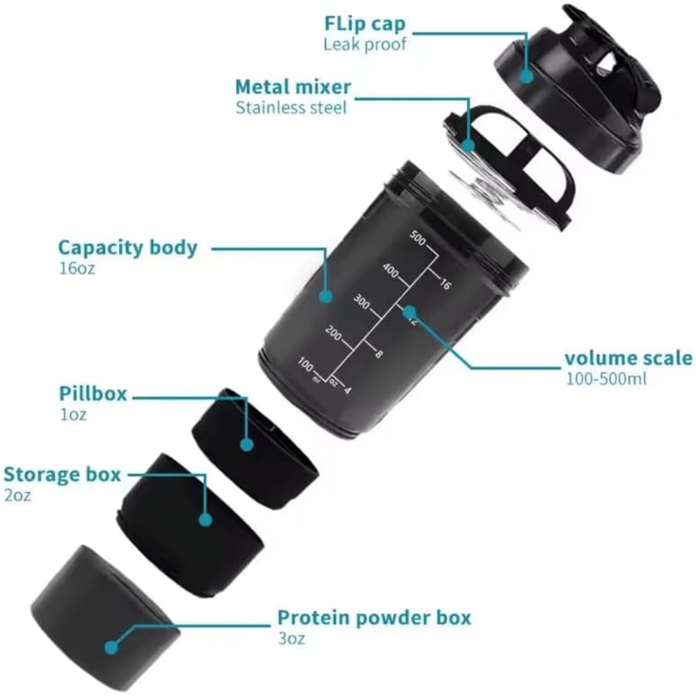 3 Layers Shaker Protein Bottle - Protein Bar recension och pris