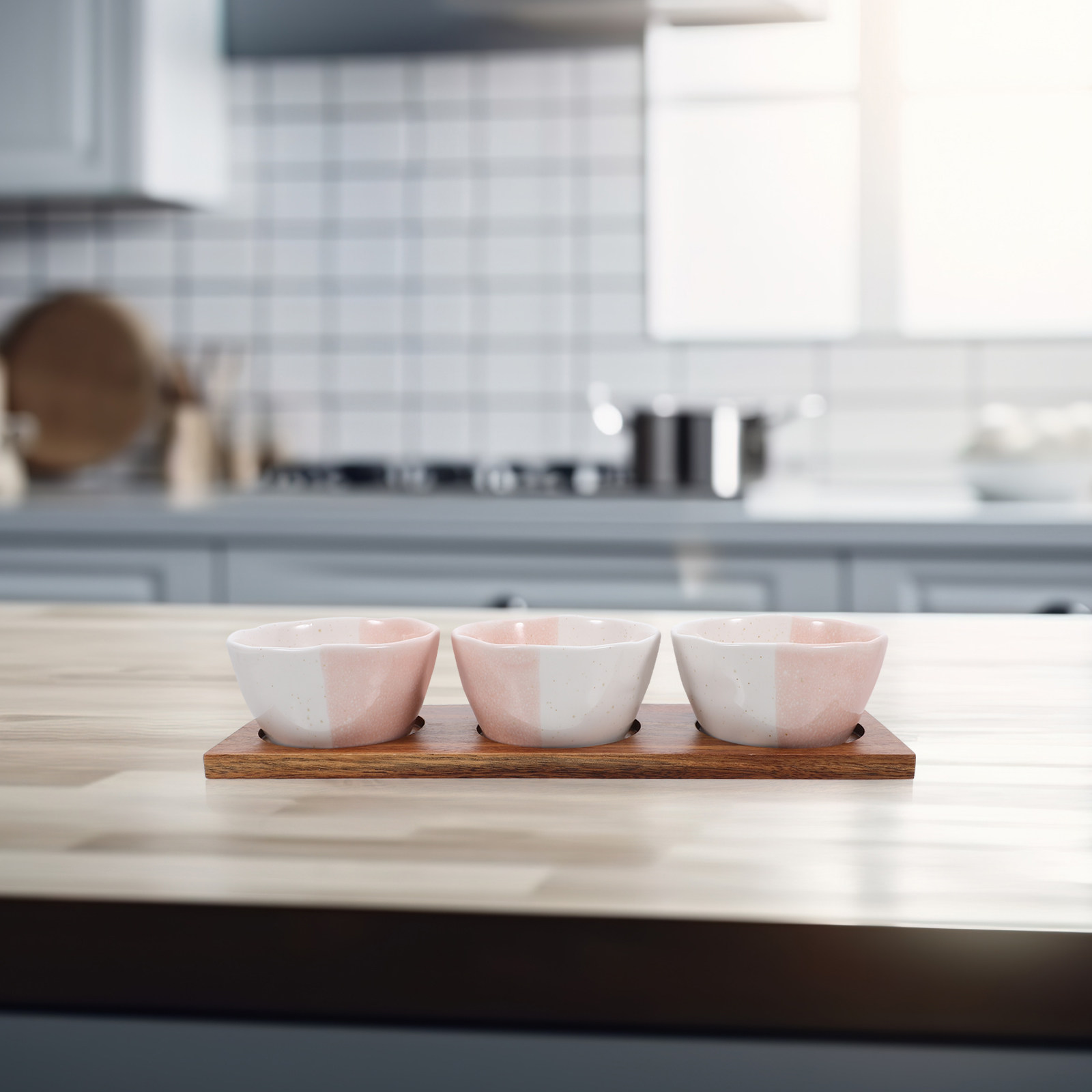 1Set Ceramic Snack Bowls Wood  - Dried Fruit recension och pris