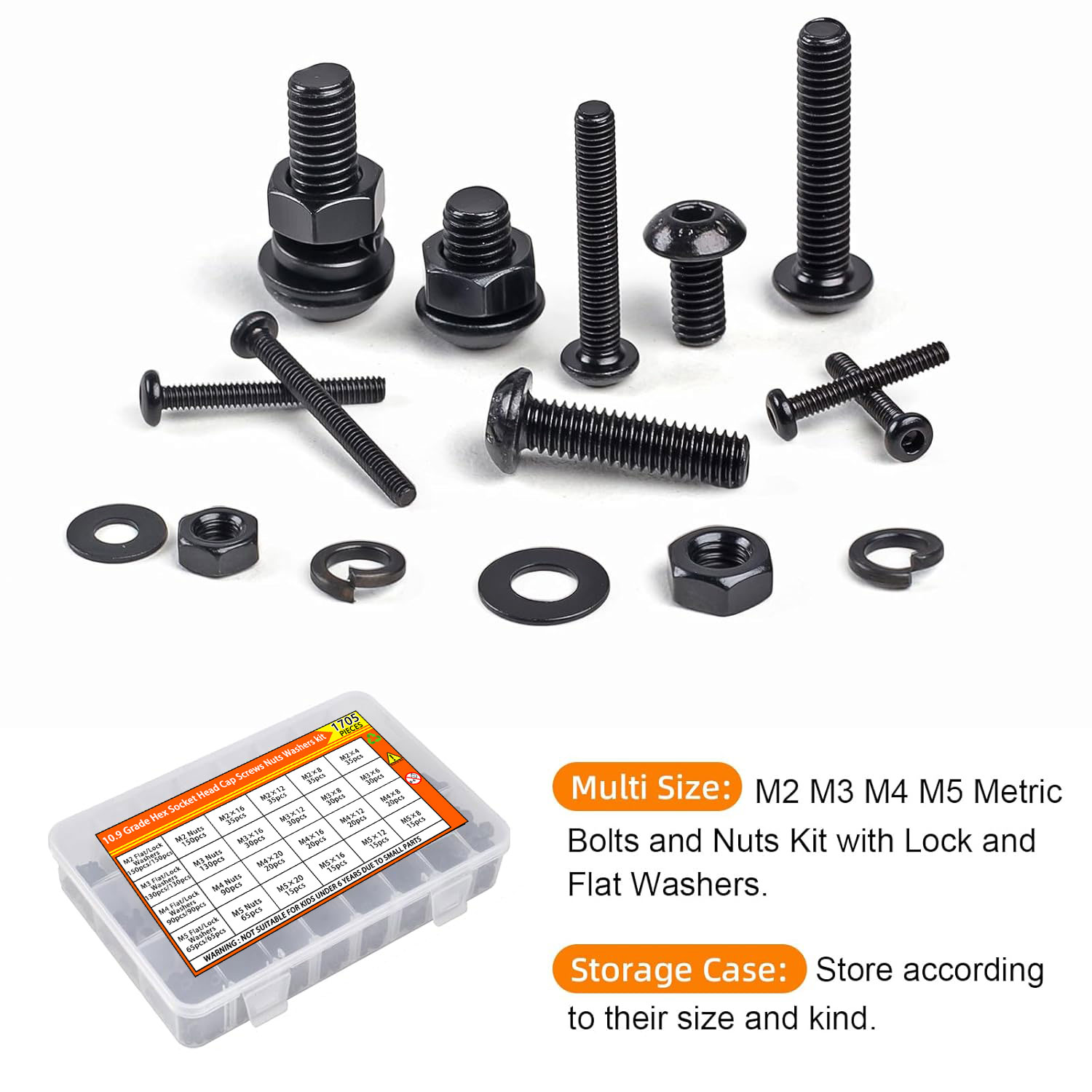 1705PCS Hex Button Head Screw  - Nuts Mix recension och pris